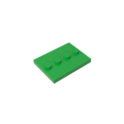 Plate Special 3 x 4 with 1 x 4 Center Studs [Plain]-MyGobricks