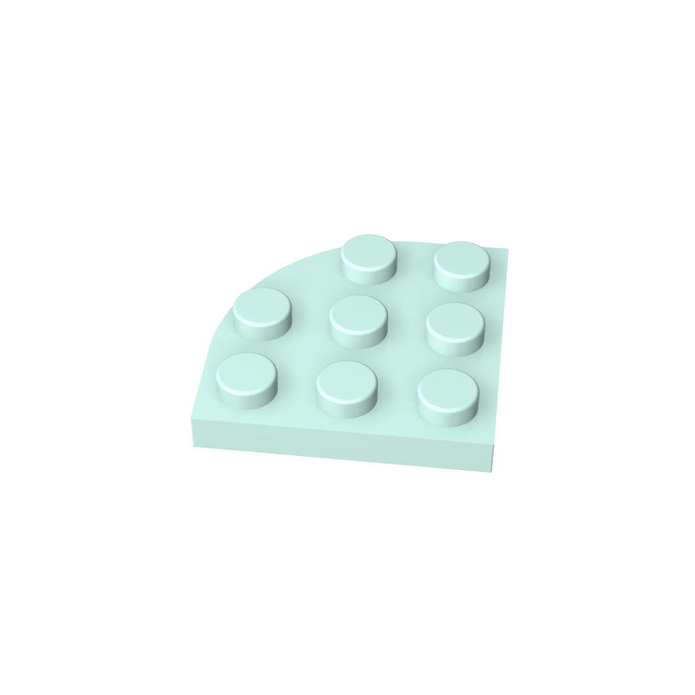 Plate Round Corner 3 x 3-MyGobricks