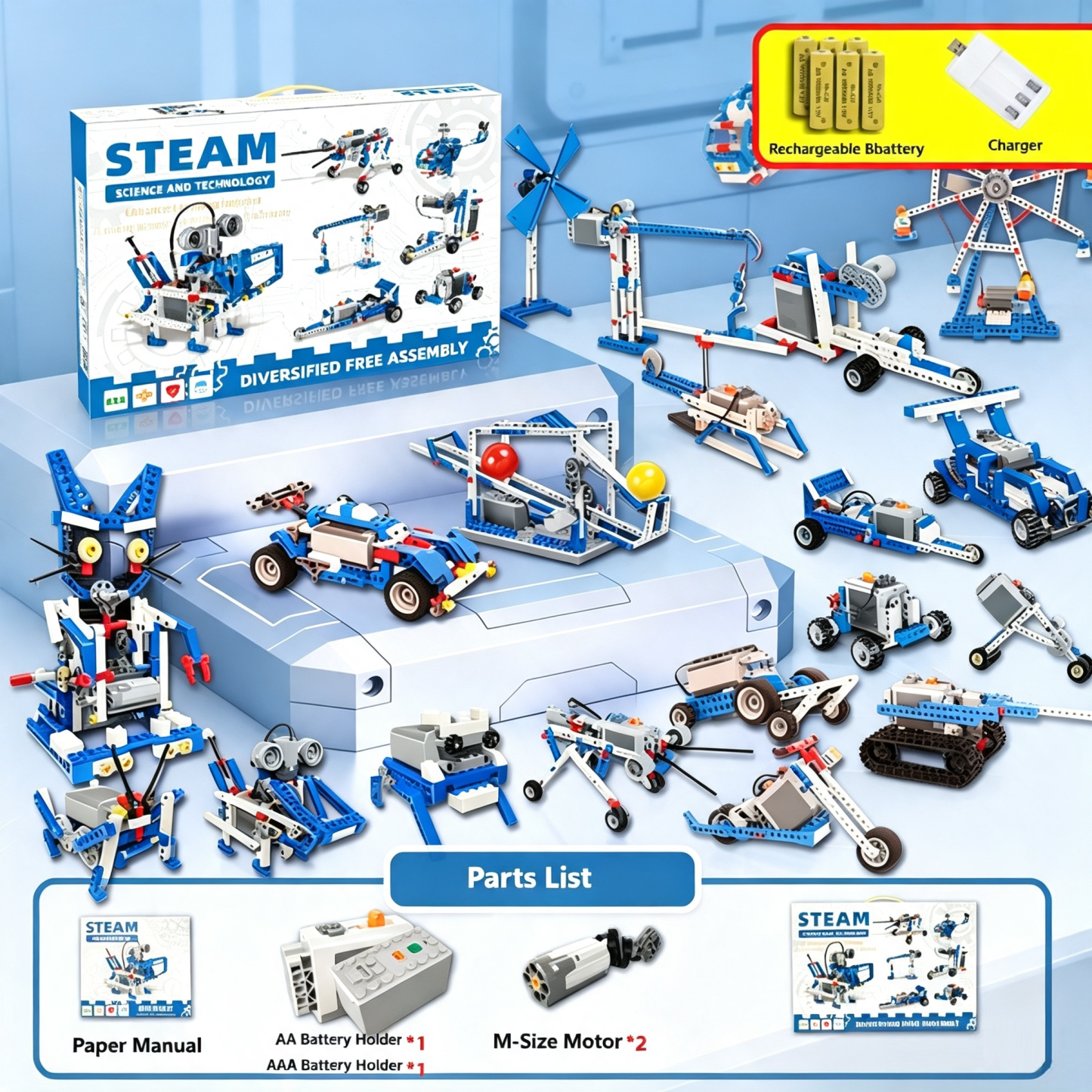 Compatible Robotic Motorized Building Blocks; 9686 STEM Educational Building Block Set