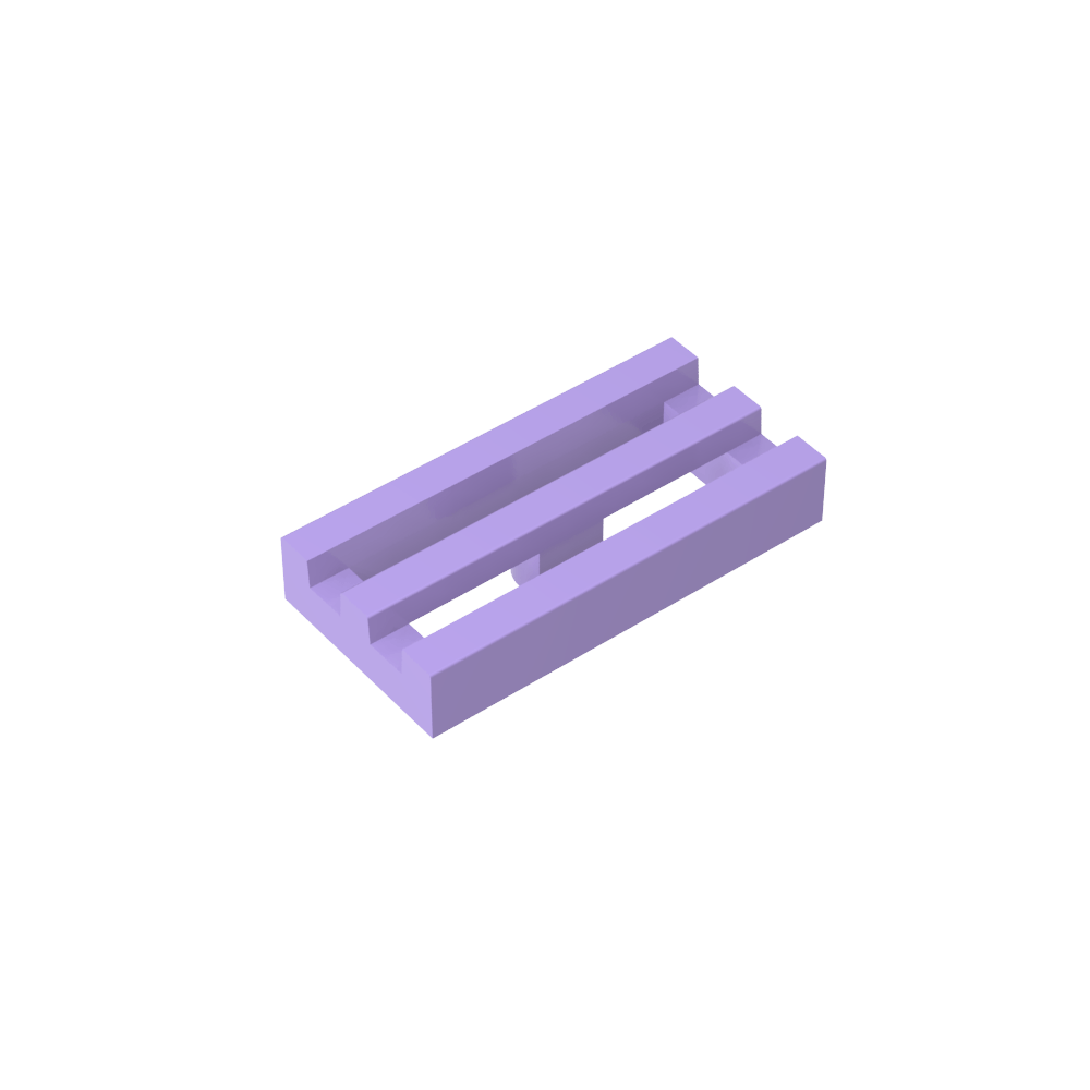 Tile Special 1 x 2 Grille with Bottom Groove