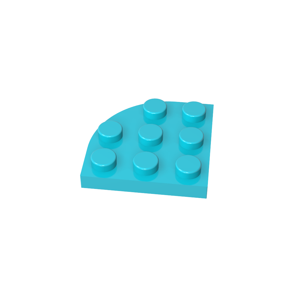 Plate Round Corner 3 x 3-MyGobricks