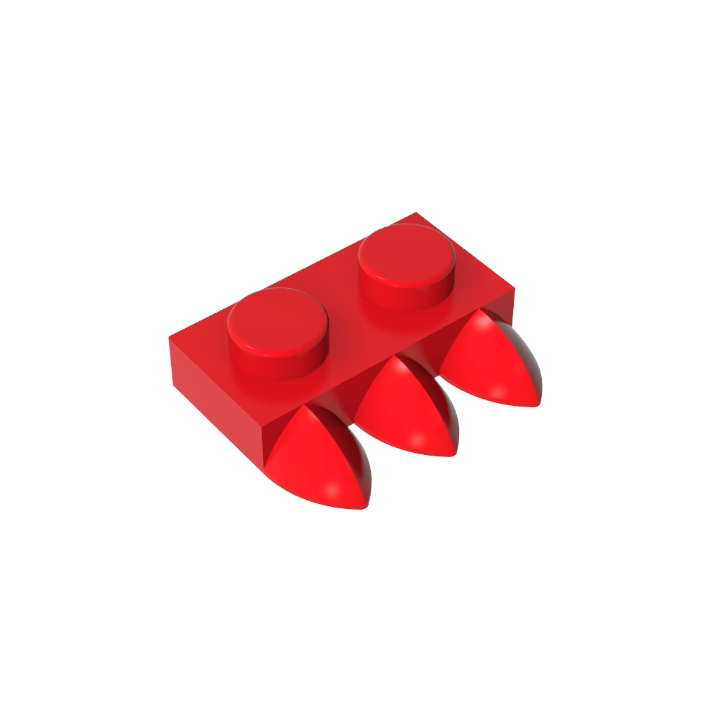 Plate Special 1 x 2 with Three Teeth [Tri-Tooth]-MyGobricks
