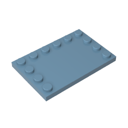 Plate Special 4 x 6 with Studs on 3 Edges