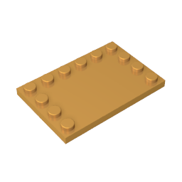 Plate Special 4 x 6 with Studs on 3 Edges