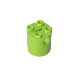 2x2x2 cylindrical brick with holes on the side