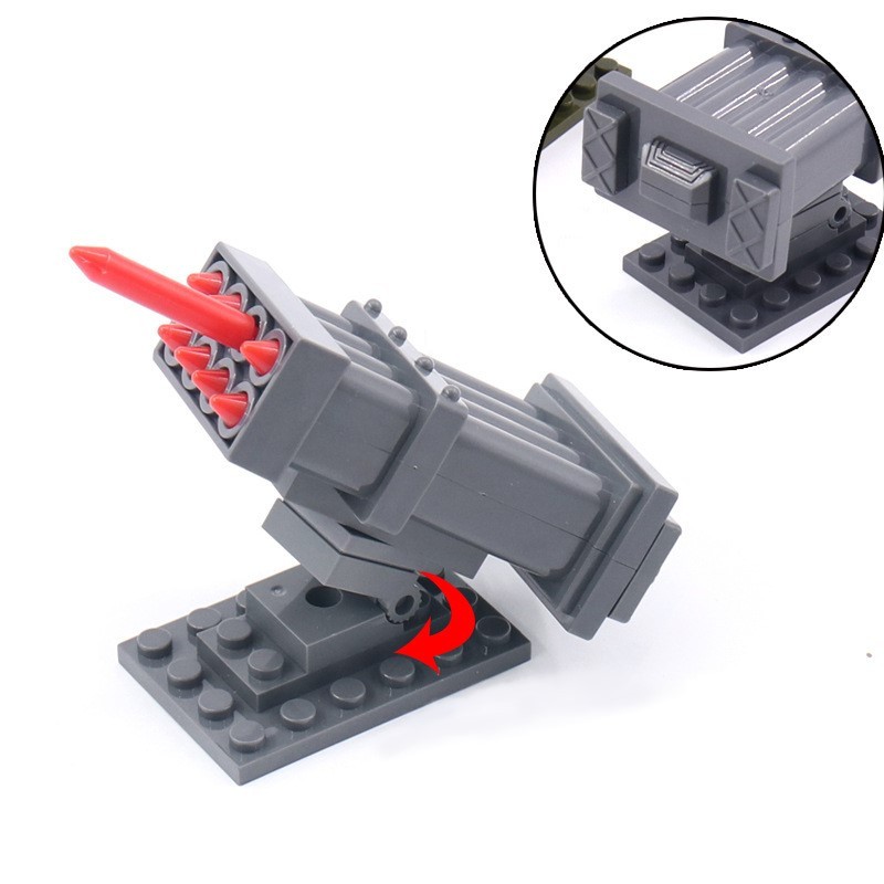 MOC Missile Launcher, Military Combat Scene Decoration, Small Particle Assembly Building Block Accessories