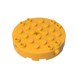 Brick Round 6 x 6 with 4 Side Pin Holes and Center Hole