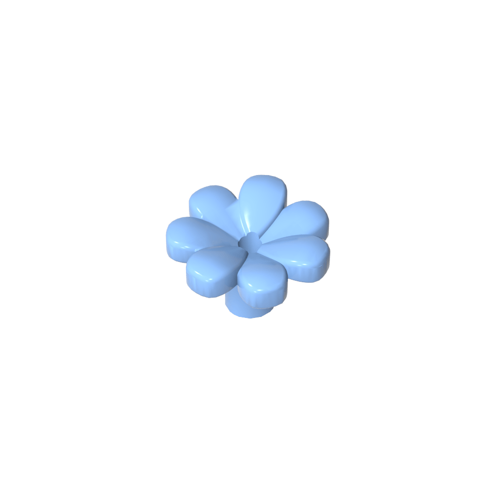 Plant, Flower, Figure Accessory with 7 Thick Petals and Pin