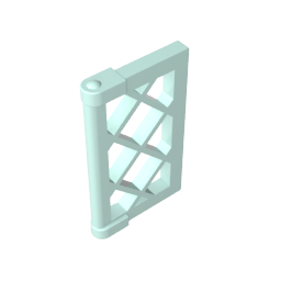 Window 1 x 2 x 3 Pane Latticed with Thick Corner Tabs