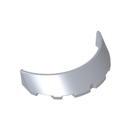 Windscreen 3 x 6 x 1 Curved with 2 Circular Stud Holders in Bottom