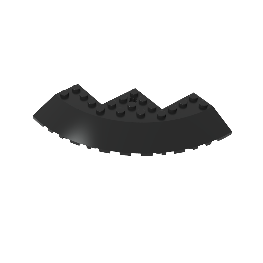 Brick Round Corner 10 x 10 with Slope 33° Edge, Axle Hole, Facet Cutout-MyGobricks
