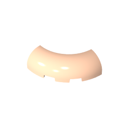 Brick Round Corner 3 x 3 x 1 with Bottom Cut Outs [No Studs] [1/4 Arch]