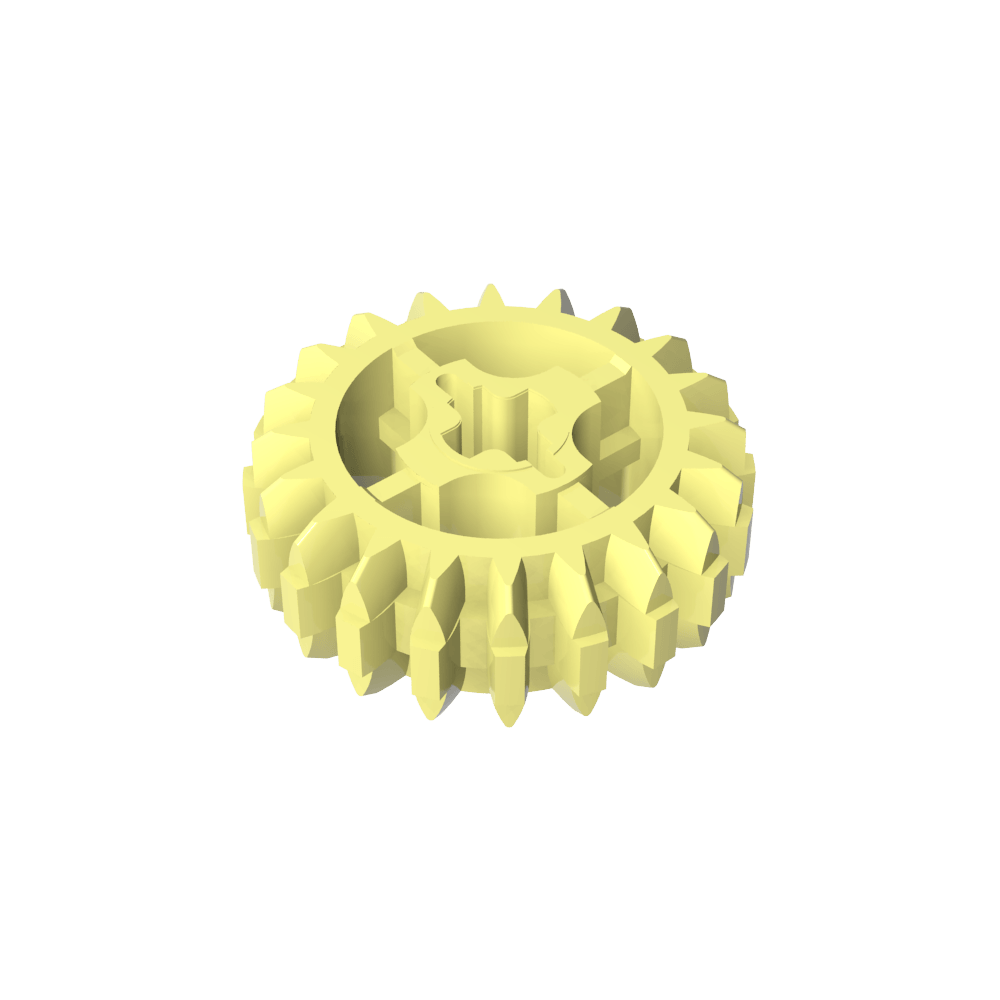 Technic Gear 20 Tooth Double Bevel with Axle Hole Type 1 [+ Opening]-MyGobricks
