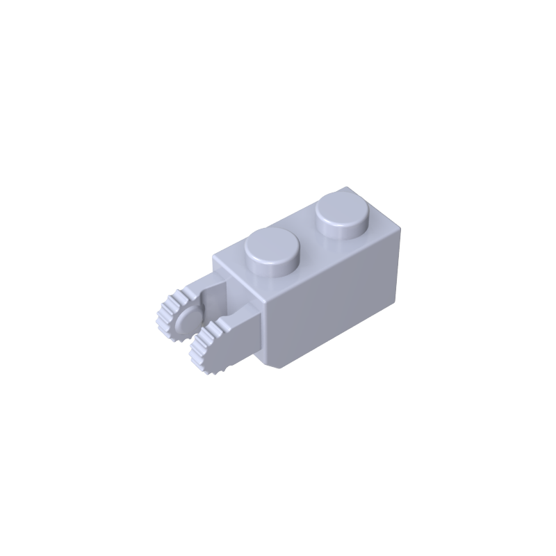 1x2 Single-sided Longitudinal Hinged Brick (with Teeth)