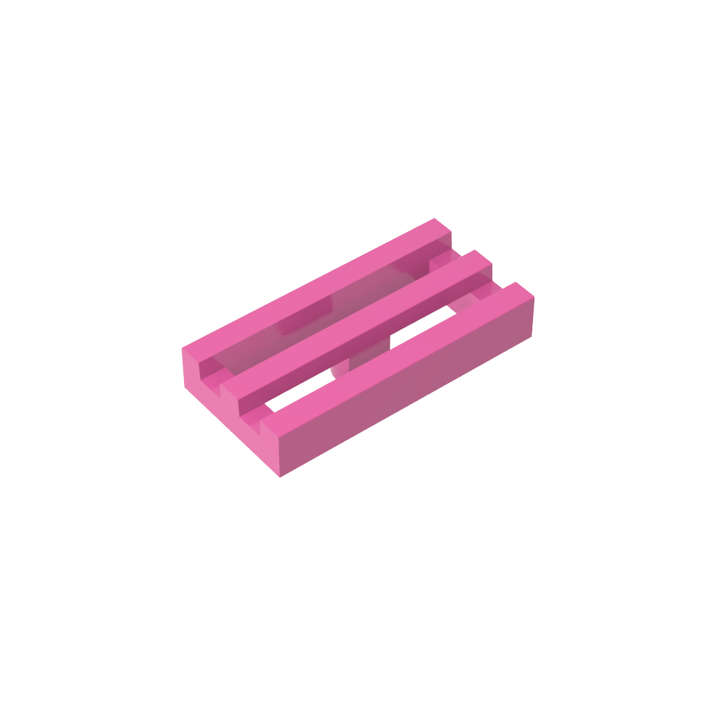 Tile Special 1 x 2 Grille with Bottom Groove