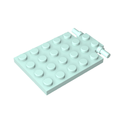 Plate Special 4 x 6 with Trap Door Hinge [Long Pins]-MyGobricks
