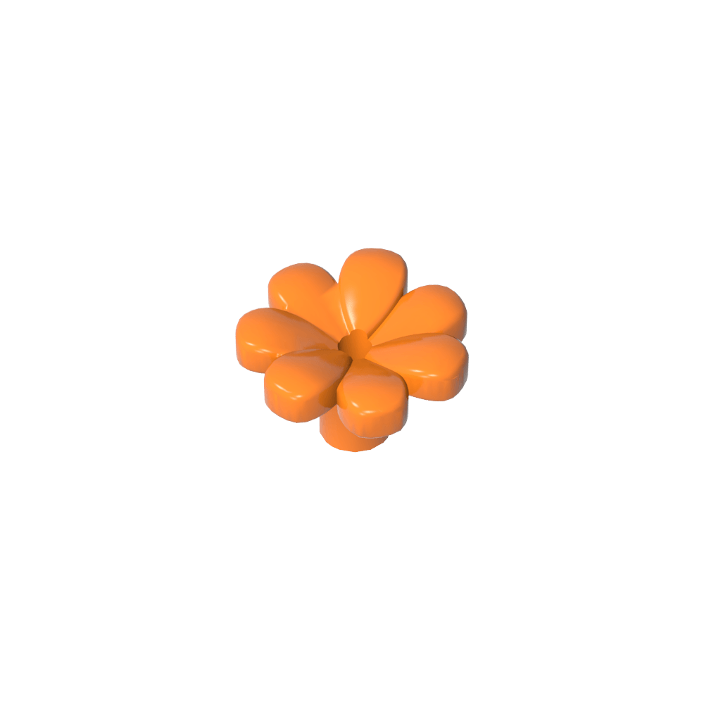 Plant, Flower, Figure Accessory with 7 Thick Petals and Pin