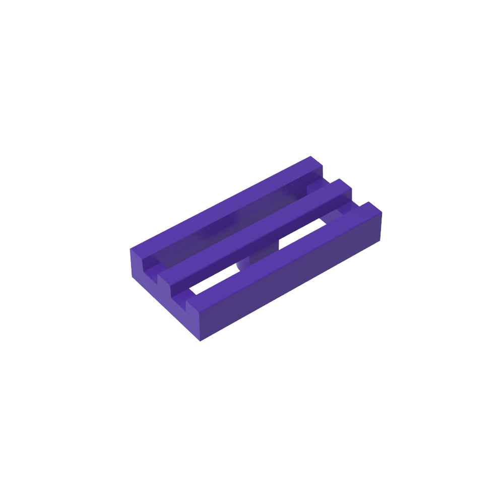Tile Special 1 x 2 Grille with Bottom Groove