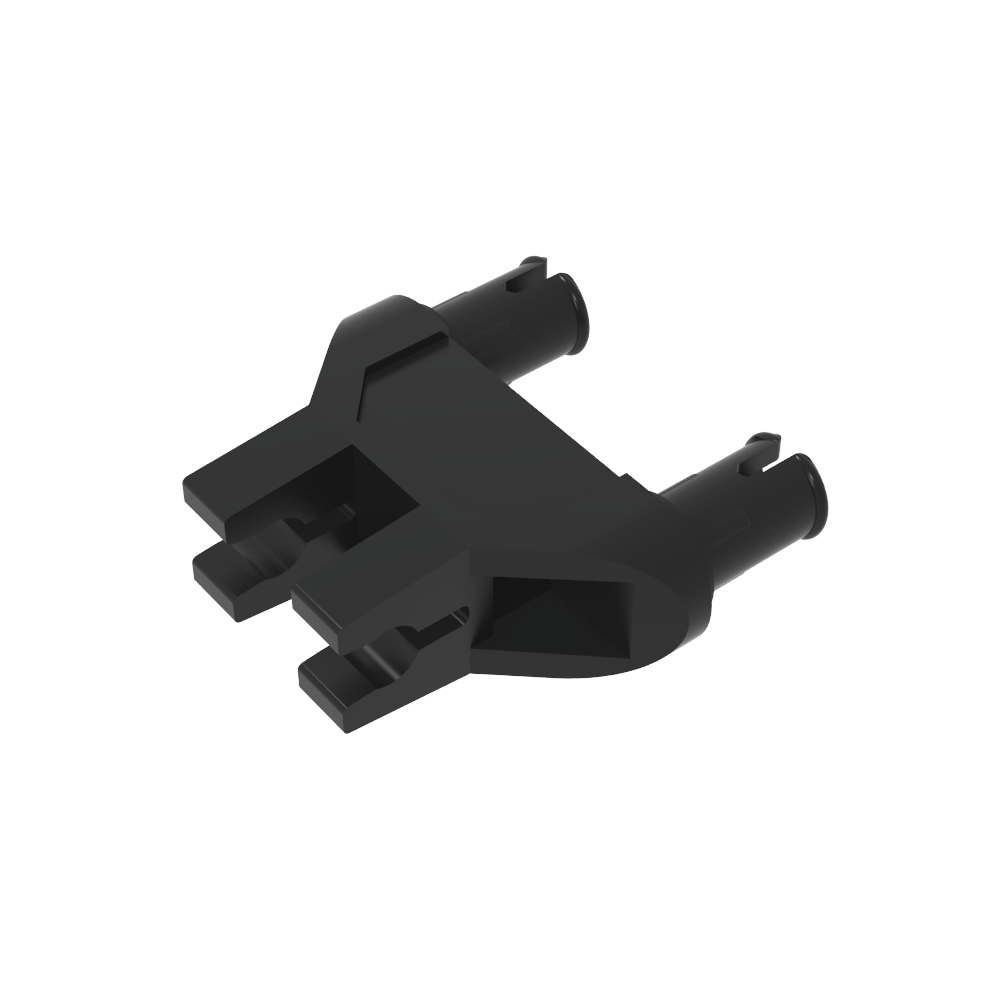 47994 Technic Pin Double Triangle 1 x 3 with 2 Clips Completely Round Pinholes-MyGobricks