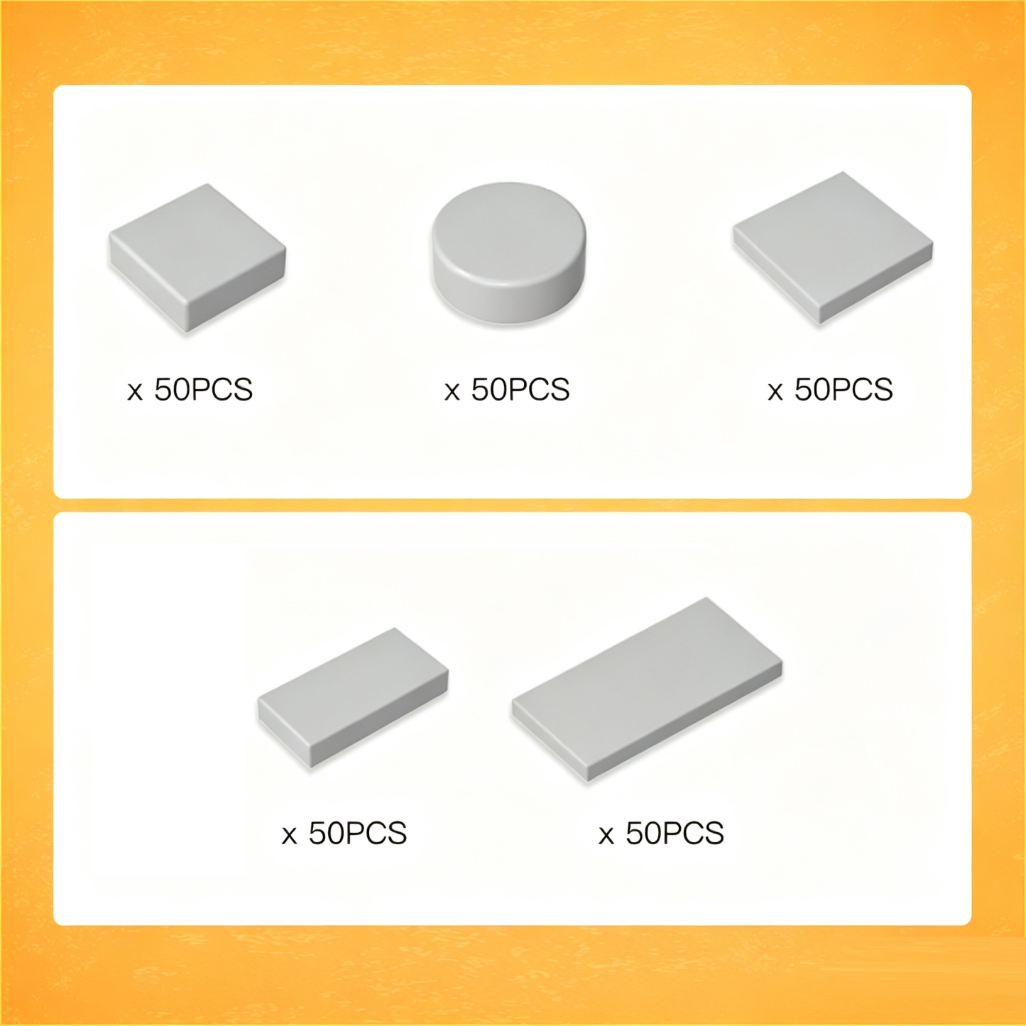 Tile 1 x 1 / 1 x 2 / 2 x 2 / 2 x 4 with Groove 5X50 PCS