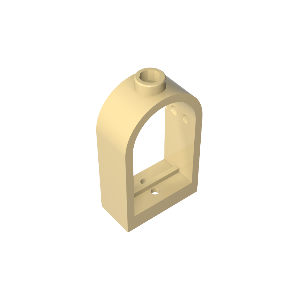 Window 1 x 2 x 2 2/3 with Rounded Top-MyGobricks