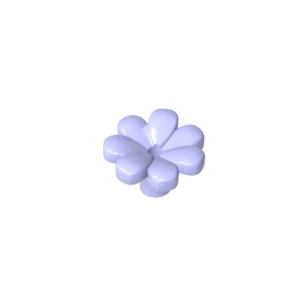 Plant, Flower, Figure Accessory with 7 Thick Petals and Pin