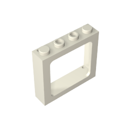 Window 1 x 4 x 3 Train with Shutter Holes and Solid Studs on Ends