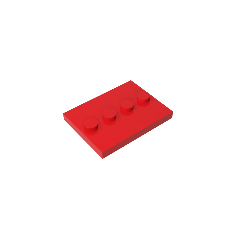 Plate Special 3 x 4 with 1 x 4 Center Studs [Plain]-MyGobricks