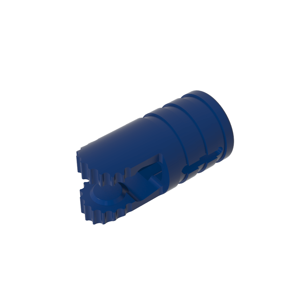 Hinge Cylinder 1 x 2 Locking with 2 Click Fingers and Axle Hole, 9 Teeth