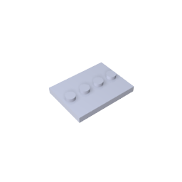 Plate Special 3 x 4 with 1 x 4 Center Studs [Plain]-MyGobricks