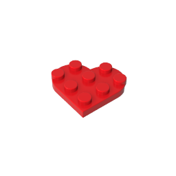 Plate Angled 3 x 3 with Heart Shape