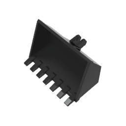 Construction Vehicle Bucket 7 Teeth 3 x 6 with Locking 2 Finger Hinge