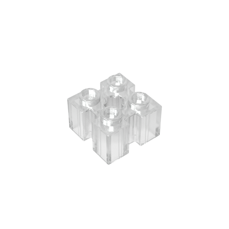 2x2 four-side grooved brick with center hole