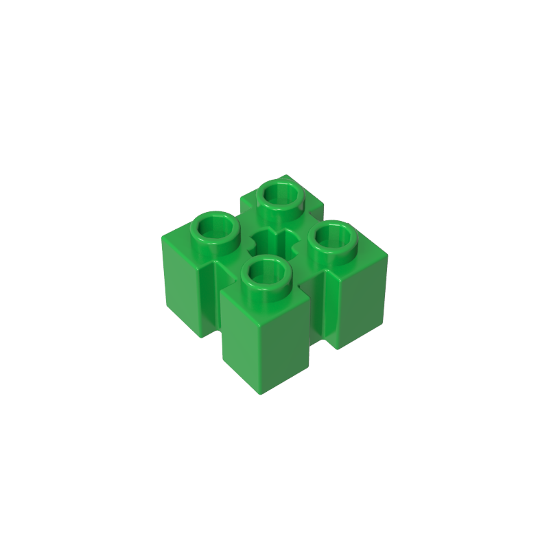 2x2 four-sided grooved central hole brick
