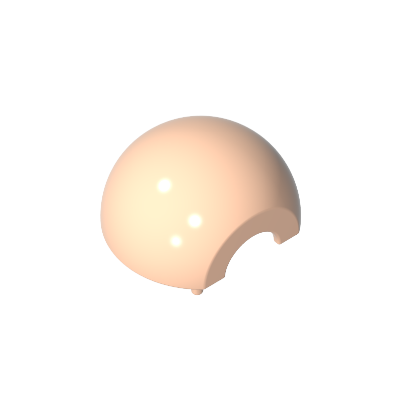 Cylindrical hemisphere 2x2 with cutout