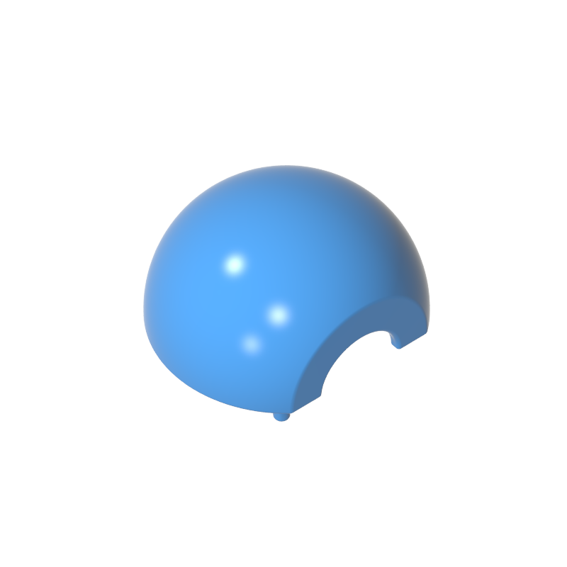 2x2 cylindrical hemispheres with cutouts