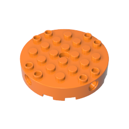 Brick Round 6 x 6 with 4 Side Pin Holes and Center Hole