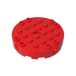 Brick Round 6 x 6 with 4 Side Pin Holes and Center Hole