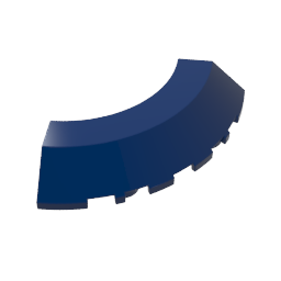 Brick Round Corner 5 x 5 x 1 with Bottom Cut Outs [No Studs Flat Top][1/4 Arch]