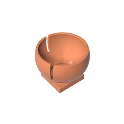 Cylindrical Hemisphere 3x3 Ball Tower Socket 2x2 Bottom