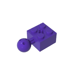 Technic Brick Modified 2 x 2 with Ball and Axle Hole, with 6 Holes in Ball