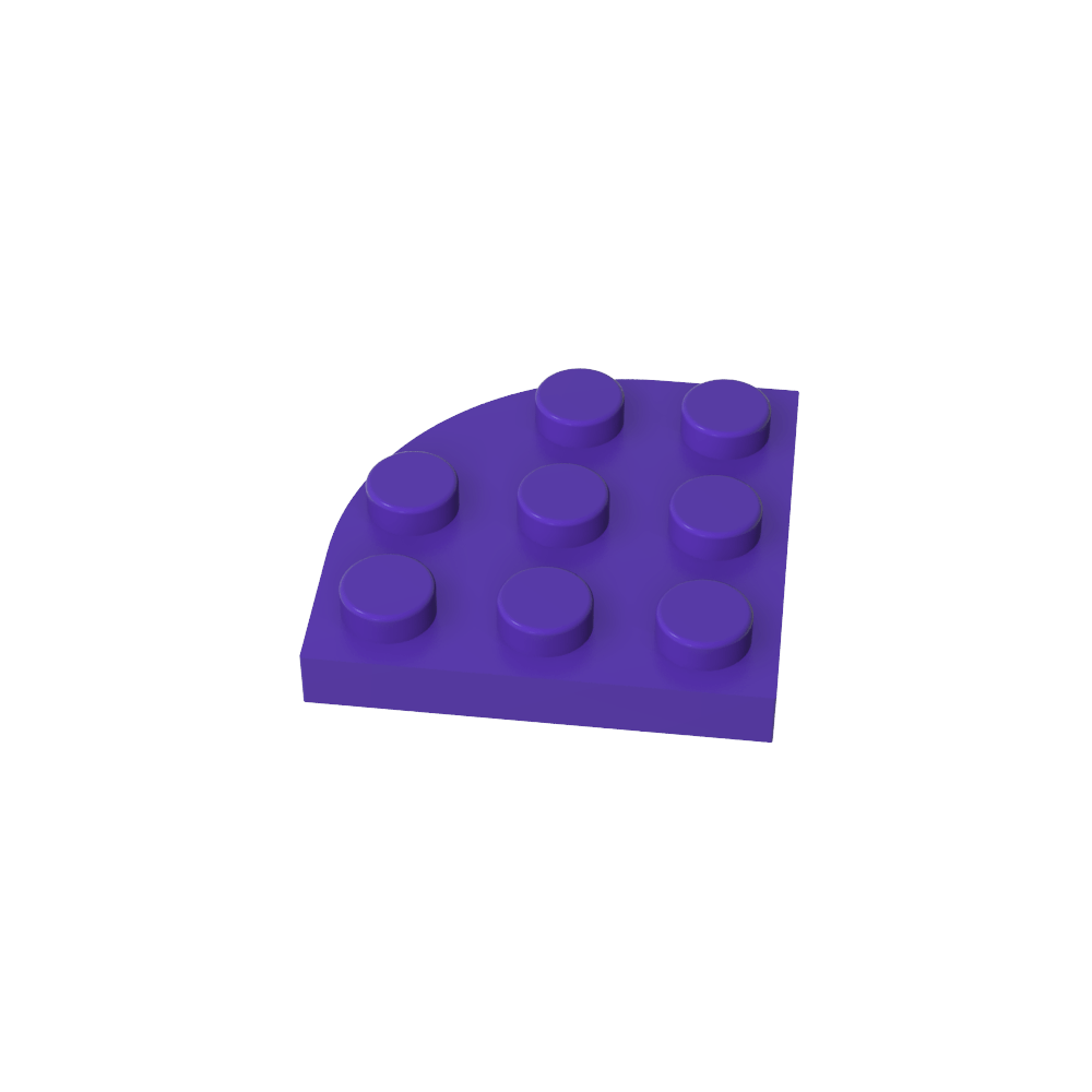 Plate Round Corner 3 x 3-MyGobricks
