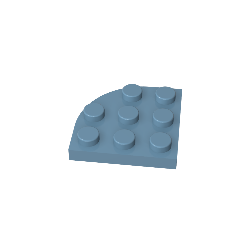 Plate Round Corner 3 x 3-MyGobricks