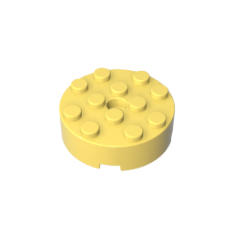 4x4 cylindrical brick with shaft hole