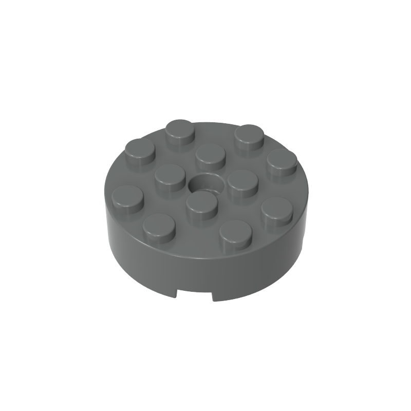 4x4 cylindrical brick with shaft hole