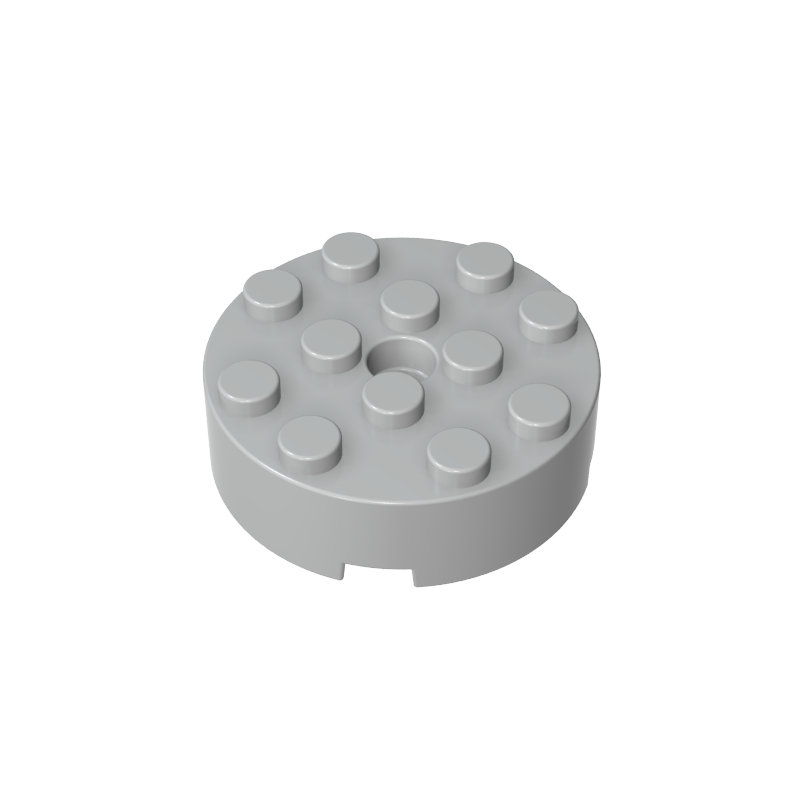 4x4 cylindrical brick with shaft hole