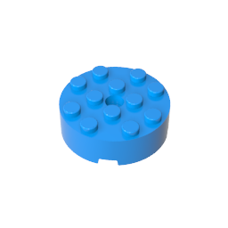 4x4 cylindrical brick with shaft hole
