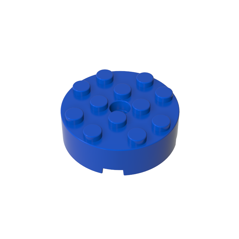 4x4 cylindrical brick with shaft hole