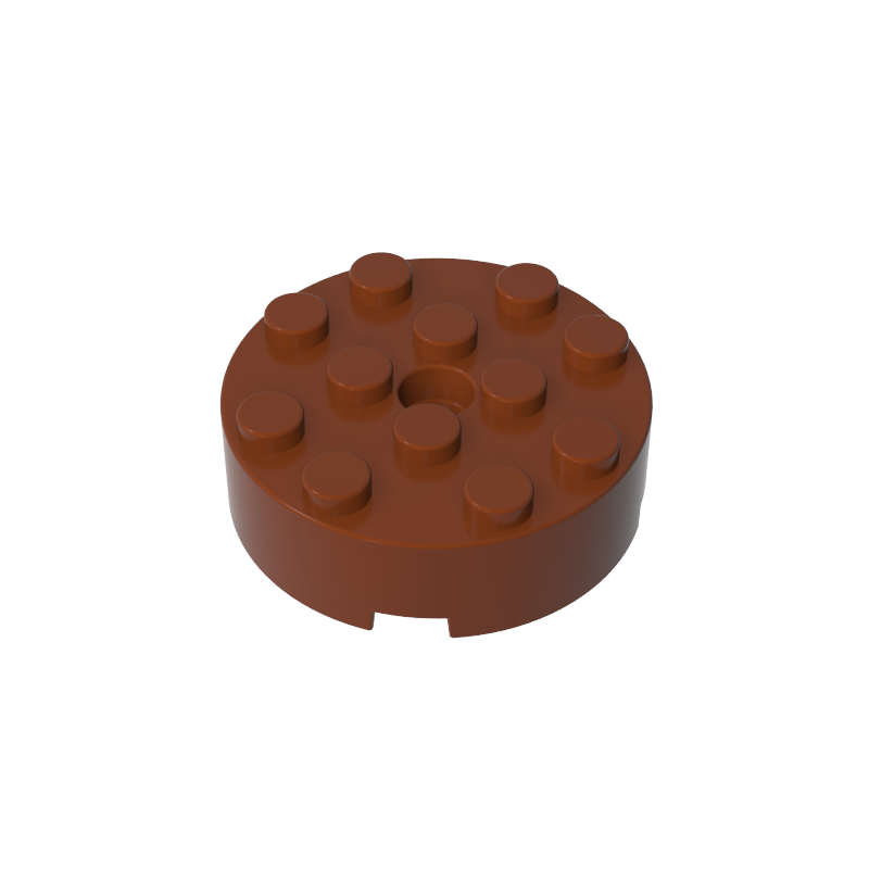 4x4 cylindrical brick with shaft hole