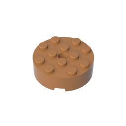 4x4 cylindrical brick with shaft hole
